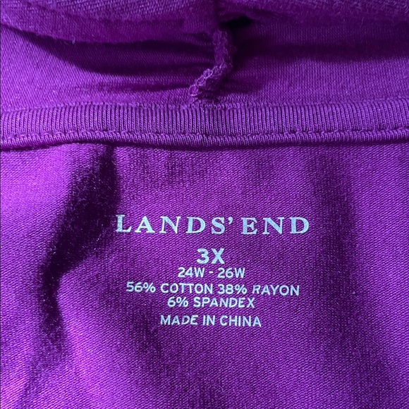 Lands' End Top Womens 3X Purple Wrap Front Short Sleeve Active Workout Lounge - Picture 2 of 9